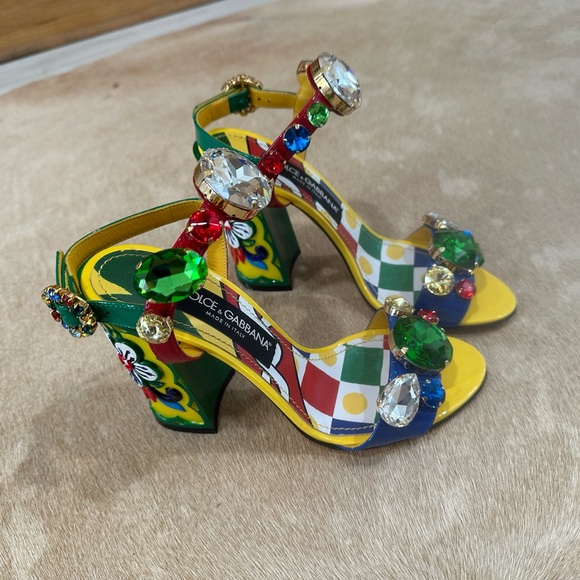 DOLCE AND GABBANA Crystal Rhinestone Embellished Rainbow shoes RARE - Picture 6 of 6